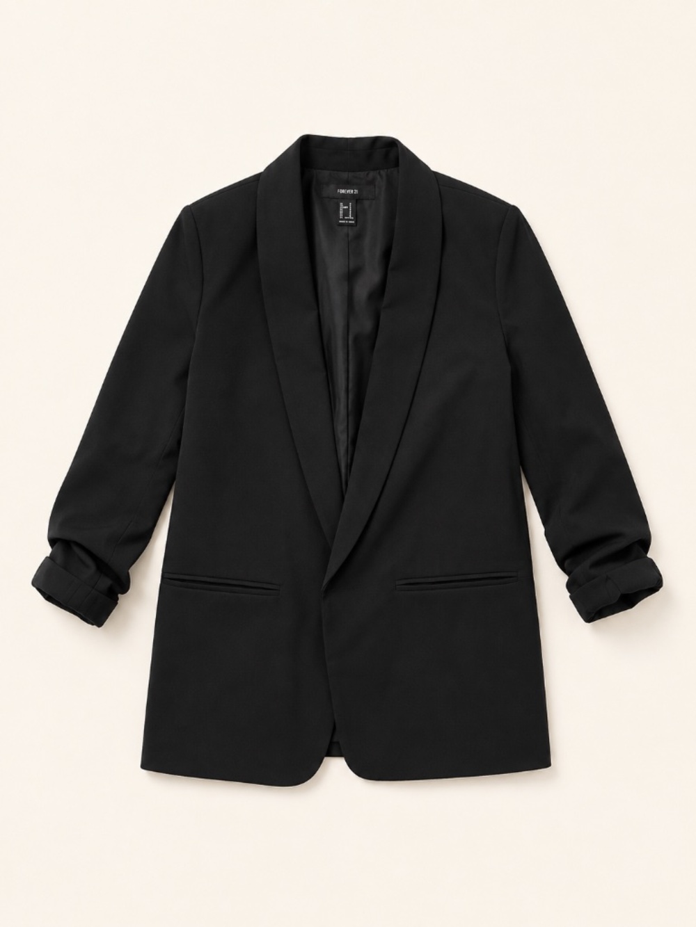 Forever 21 Black Open Front Blazer Size S